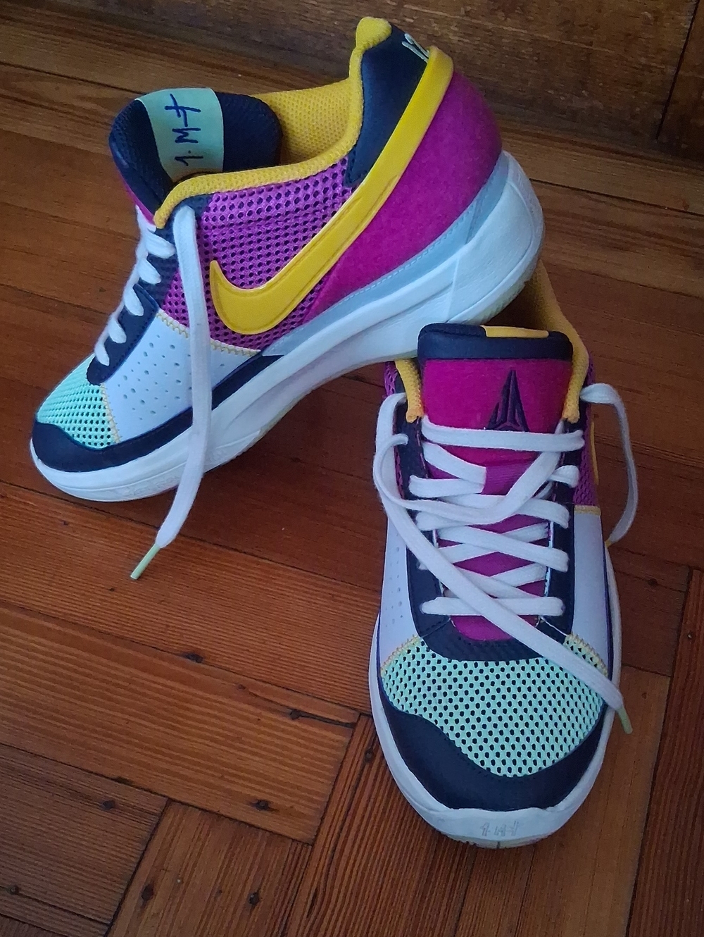 Nike Multicolor, Low-Top Sneakers — White, Pink, Yellow & Navy
